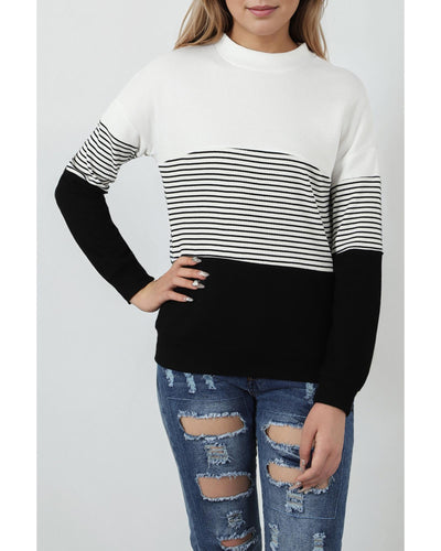 Azura Exchange Contrast Colorblock Knit Top - L