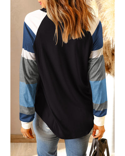 Azura Exchange Long Sleeve Color Block Pullover Top - XL