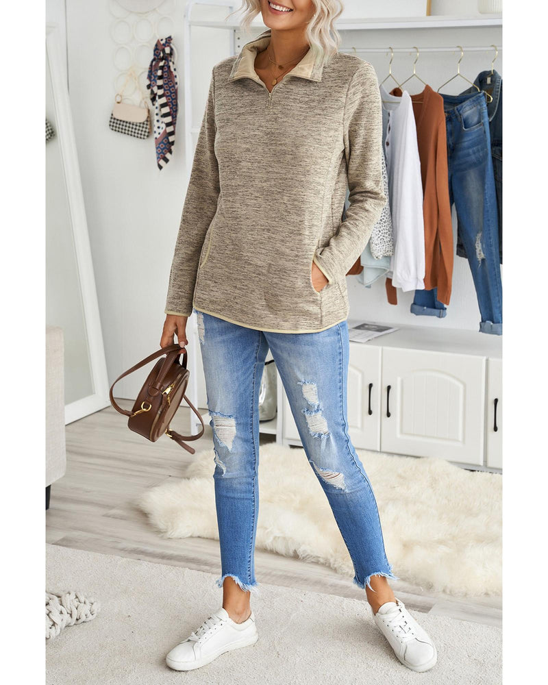 Azura Exchange Quarter Zip Pullover Sweatshirt - XL