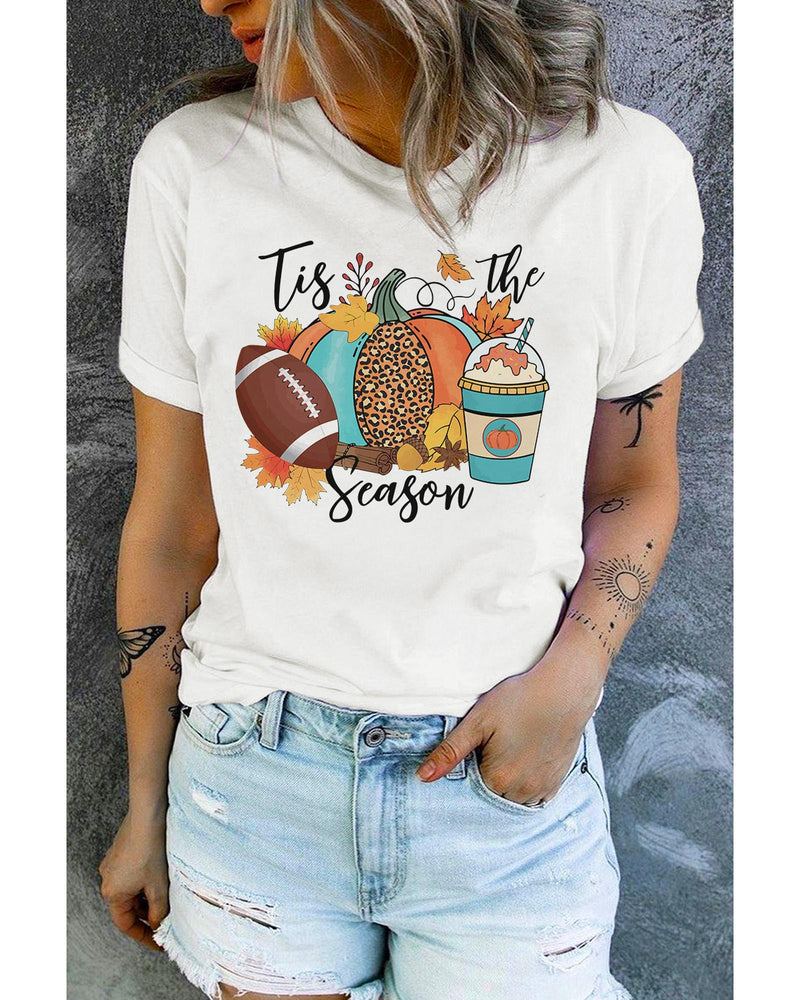 Azura Exchange Pumpkin Graphic Print Crew Neck T-Shirt - S