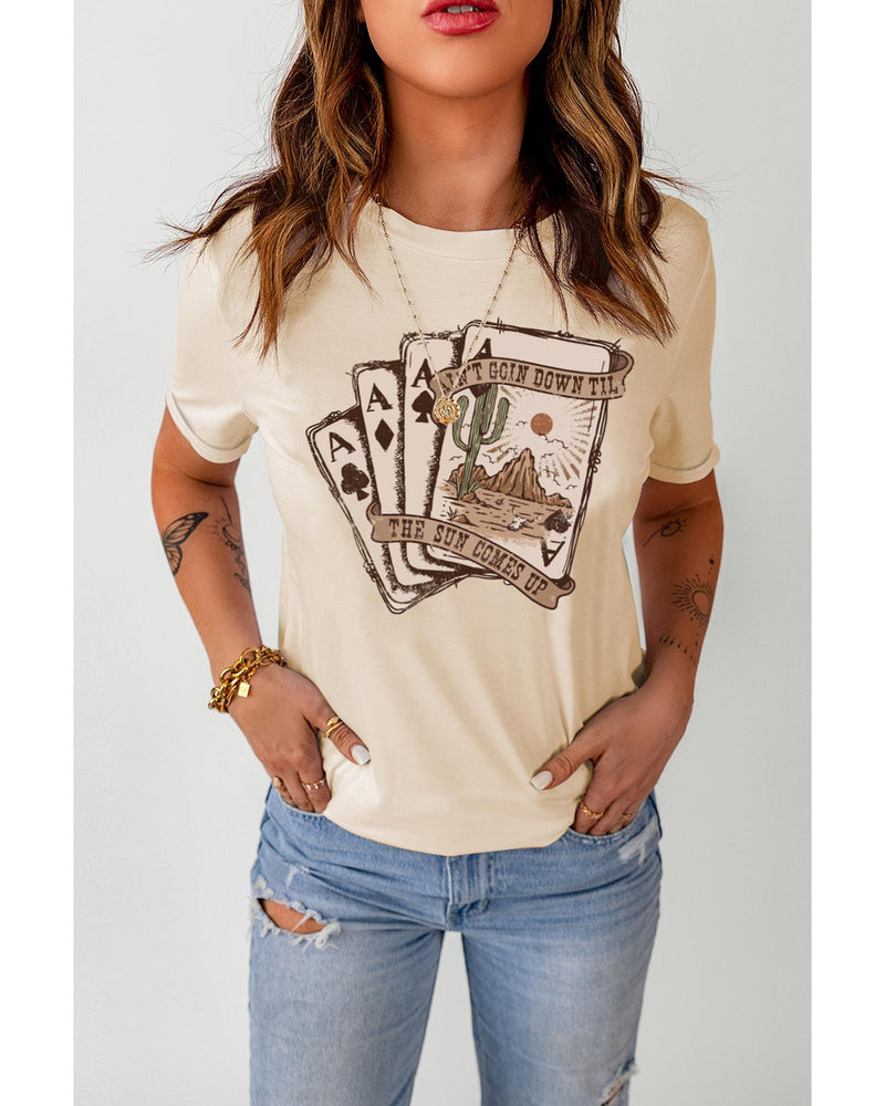 Azura Exchange Western Poker Cards Graphic Print T-Shirt - L