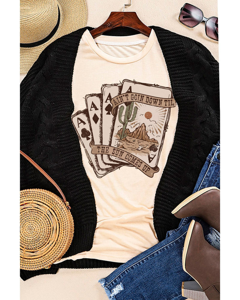 Azura Exchange Western Poker Cards Graphic Print T-Shirt - L