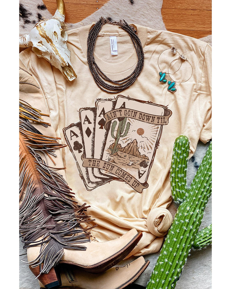 Azura Exchange Western Poker Cards Graphic Print T-Shirt - S