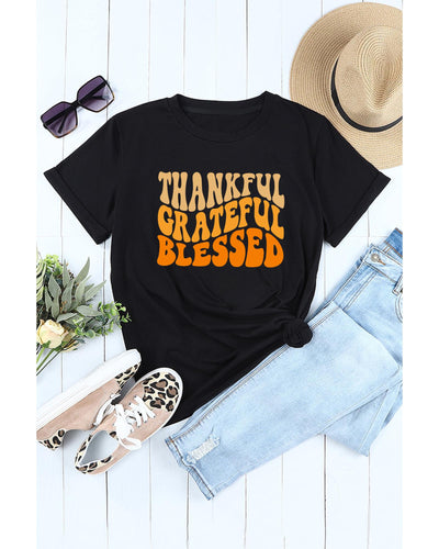 Azura Exchange Thankful Grateful Blessed Graphic Tee - 2XL