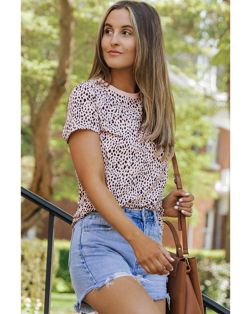 Azura Exchange Cheetah Print Short Sleeve T Shirt - M