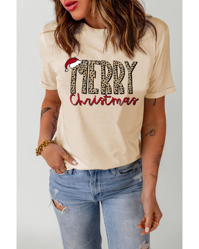 Azura Exchange MERRY Christmas Hat Print Crew Neck Graphic Tee - 2XL