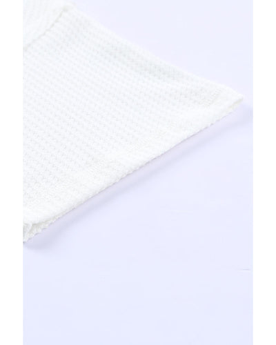 Azura Exchange Drop Shoulder Waffle Knit Top - S