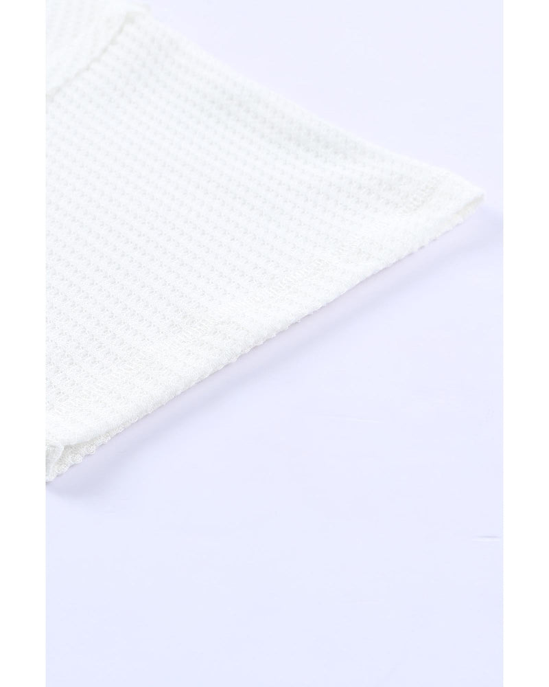 Azura Exchange Drop Shoulder Waffle Knit Top - S