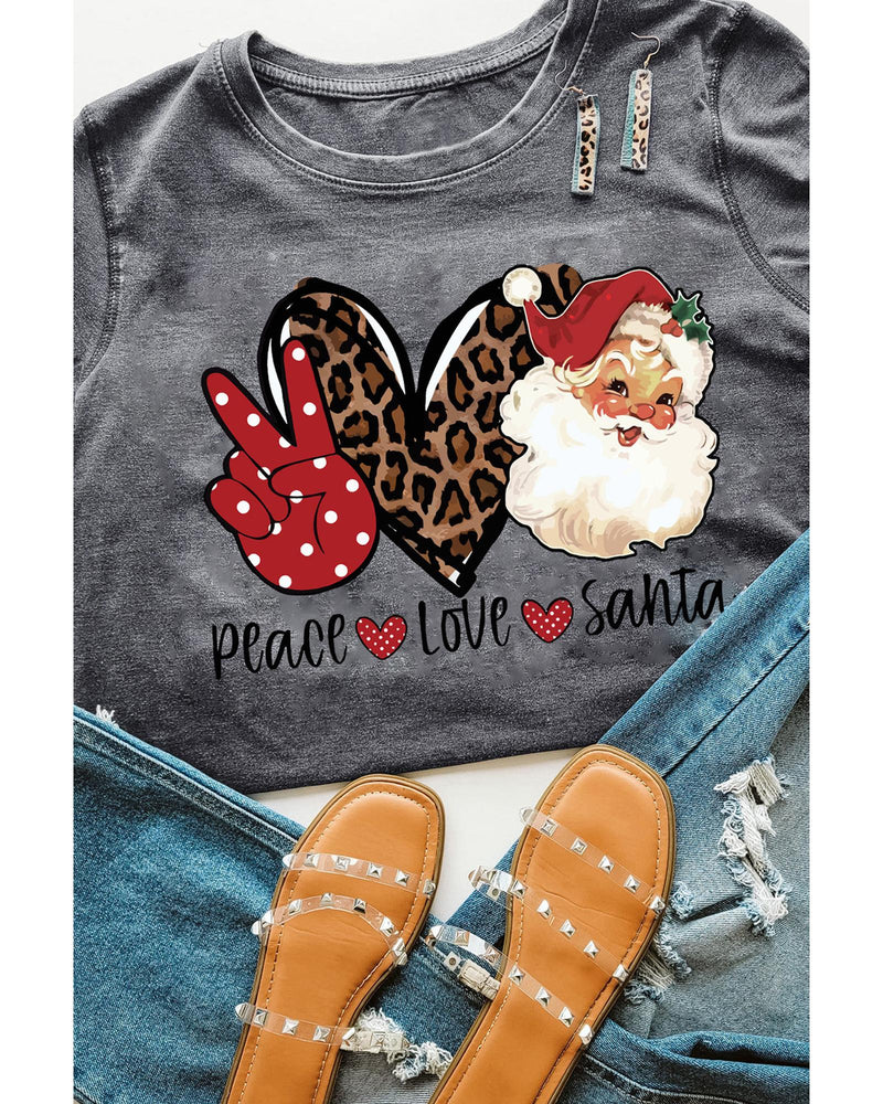 Azura Exchange Peace Love Santa Graphic Tee - XL