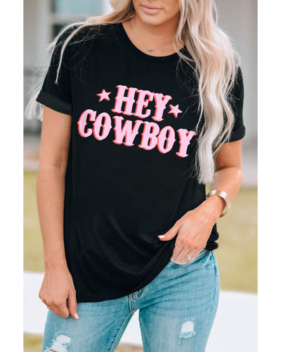 Azura Exchange Cowboy Letters Crew Neck T-shirt - M