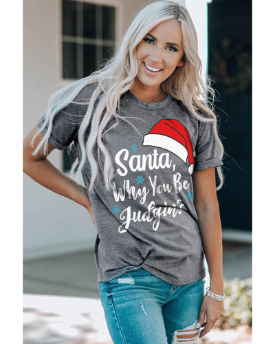 Azura Exchange Santa Hat Snowflake Tee - L