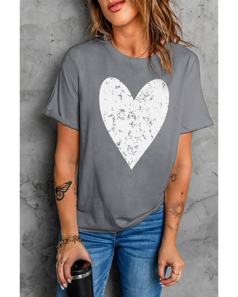 Azura Exchange Heart Graphic Print T-Shirt - S