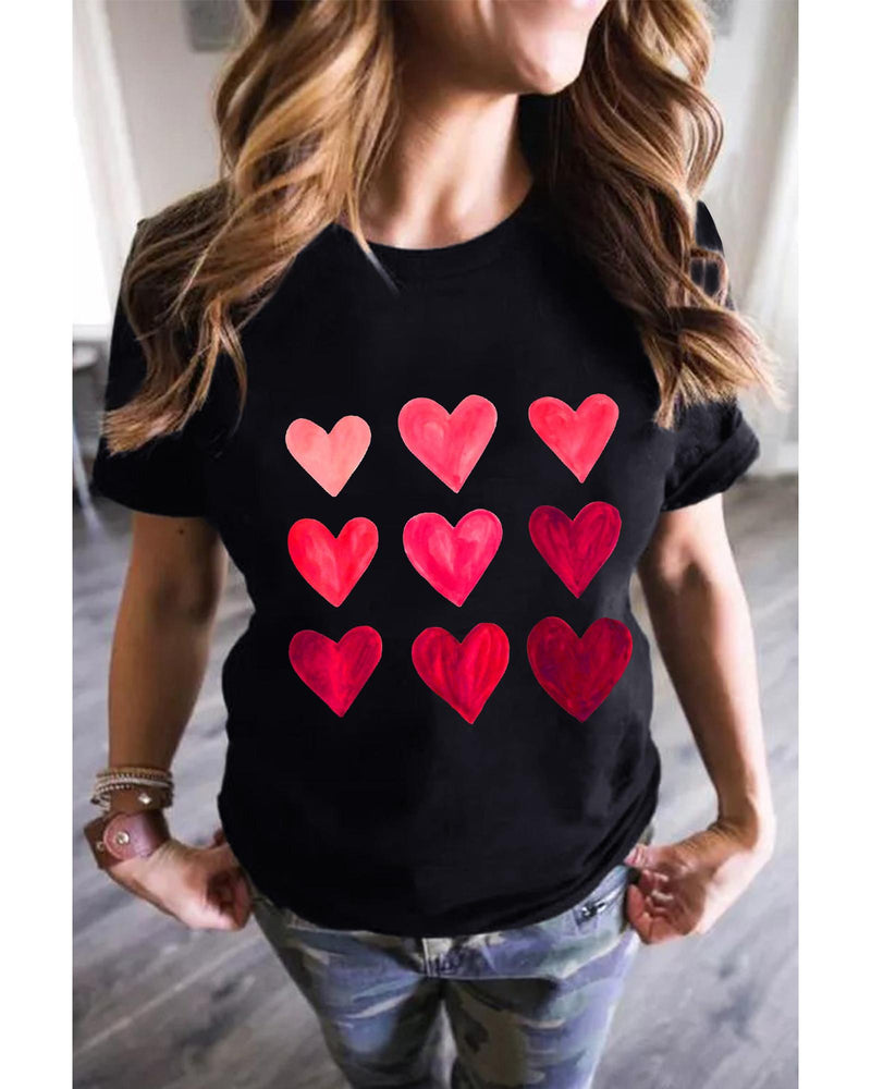 Azura Exchange Heart Graphic Tee for Valentines Day - S