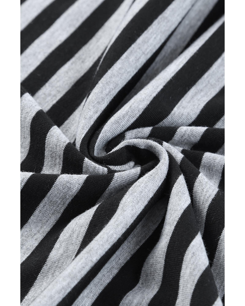 Azura Exchange Butterfly Sleeve Striped T-Shirt - M