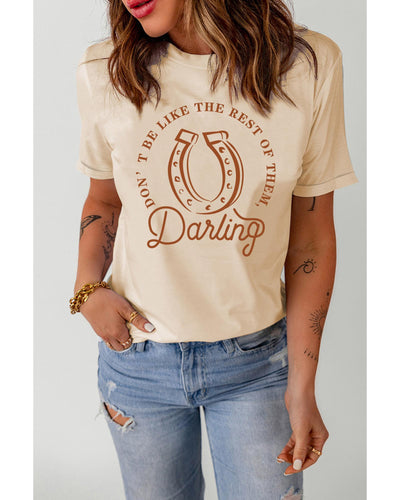 Azura Exchange Darling Letter Graphic Print T-Shirt - XL