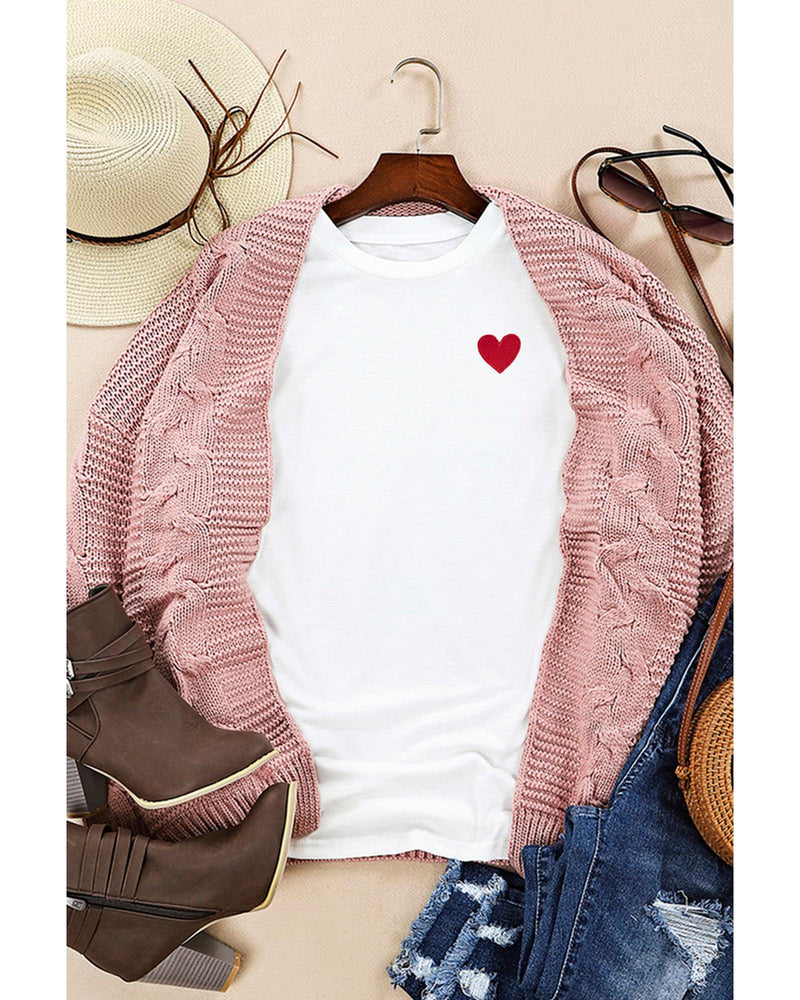 Azura Exchange Embroidered Heart Pattern T-Shirt - S
