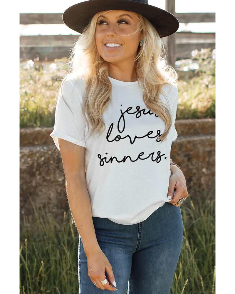 Azura Exchange Jesus Loves Sinners Funny T-Shirt - S