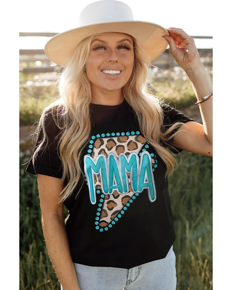 Azura Exchange MAMA Leopard Lightening Graphic Tee - L