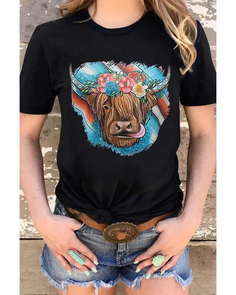Azura Exchange Animal Head Graphic Western T-shirt - XL