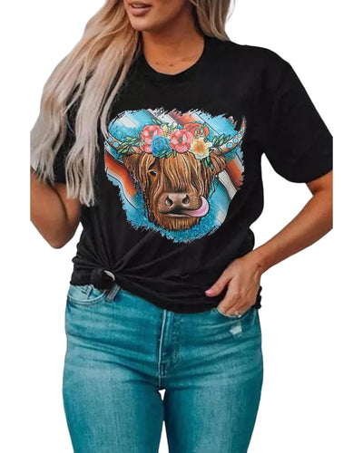 Azura Exchange Animal Head Graphic Western T-shirt - XL