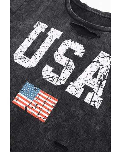Azura Exchange Tie-dye USA Flag Print T-shirt - M