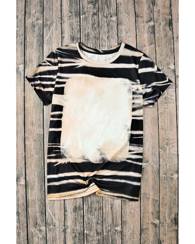 Azura Exchange Tie Dye Stripe Print Bleached T-Shirt - L