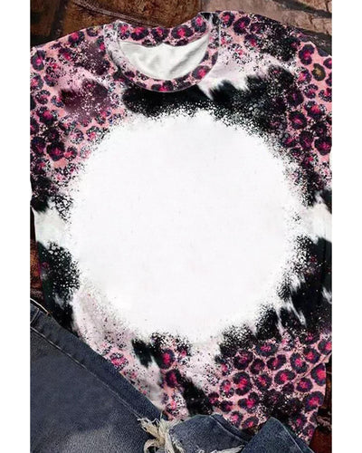 Azura Exchange Leopard Print Bleached Tee - XL