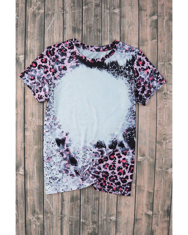 Azura Exchange Leopard Print Bleached Tee - XL