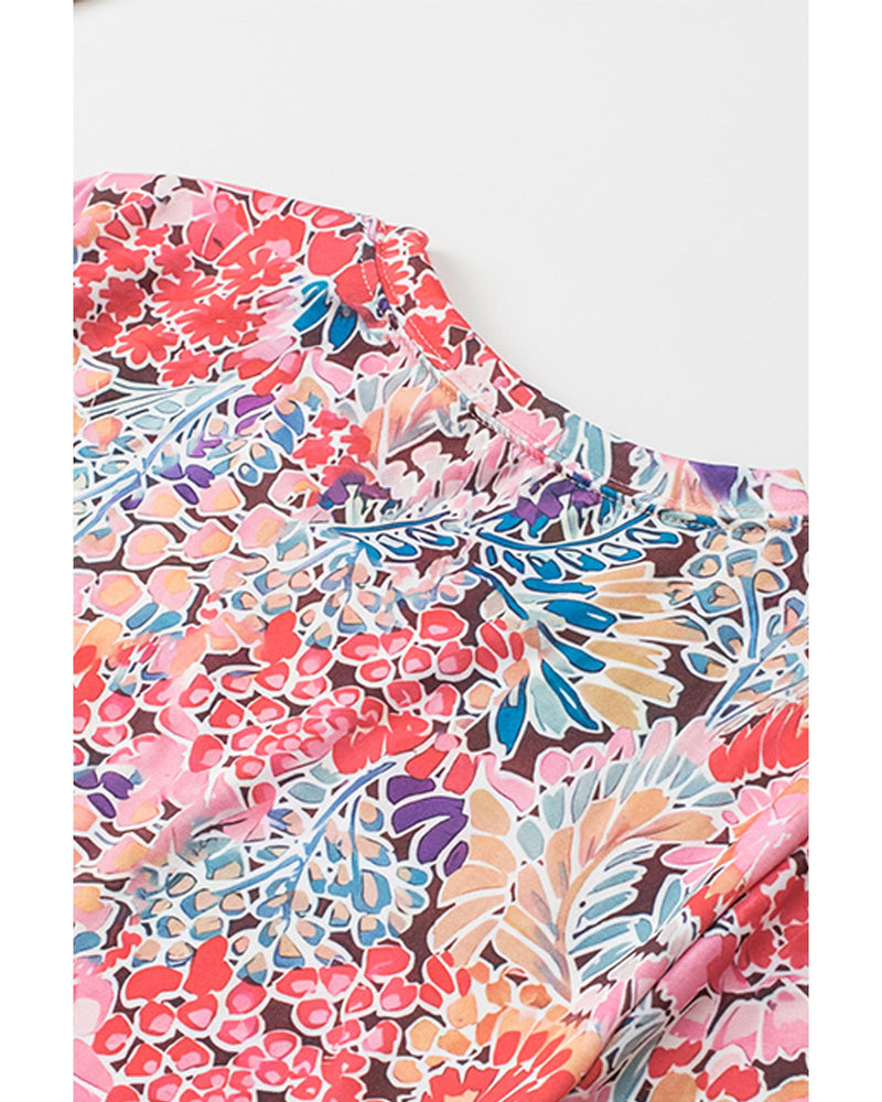 Azura Exchange Floral Print Slim Fit T-Shirt - L