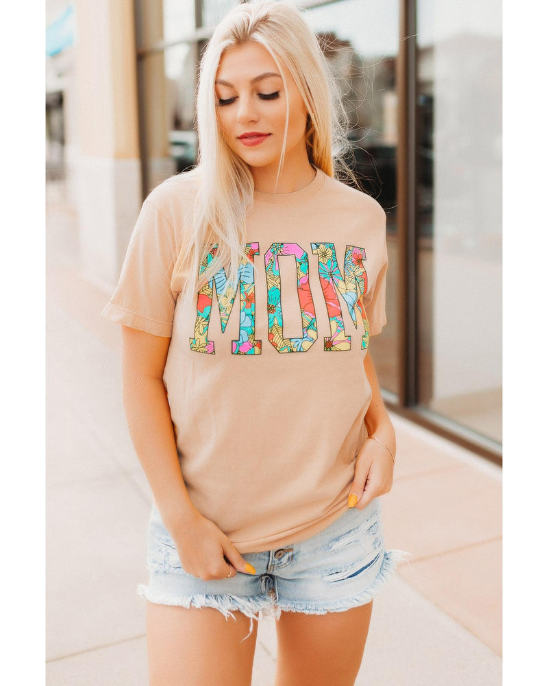 Azura Exchange Floral Letter Print T Shirt - 2XL