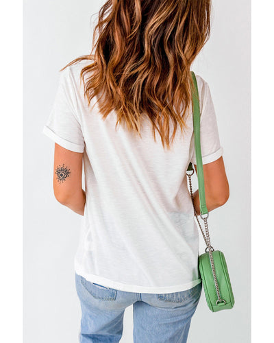 Azura Exchange Graphic Tee with Fall Breeze and Autumn Leaves Design - S