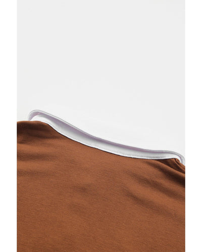 Azura Exchange Colorblock Pullover Sweatshirt with Turn-down Collar - L