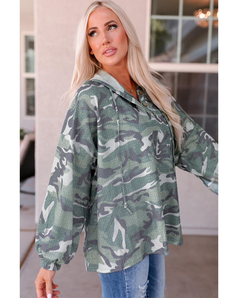 Azura Exchange Camo Print Oversize Hoodie - L