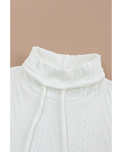 Azura Exchange Textured Cowl Neck Sweatshirt - M