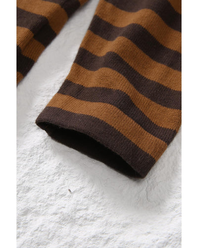 Azura Exchange Striped Knit Quarter Zip Hoodie - XL