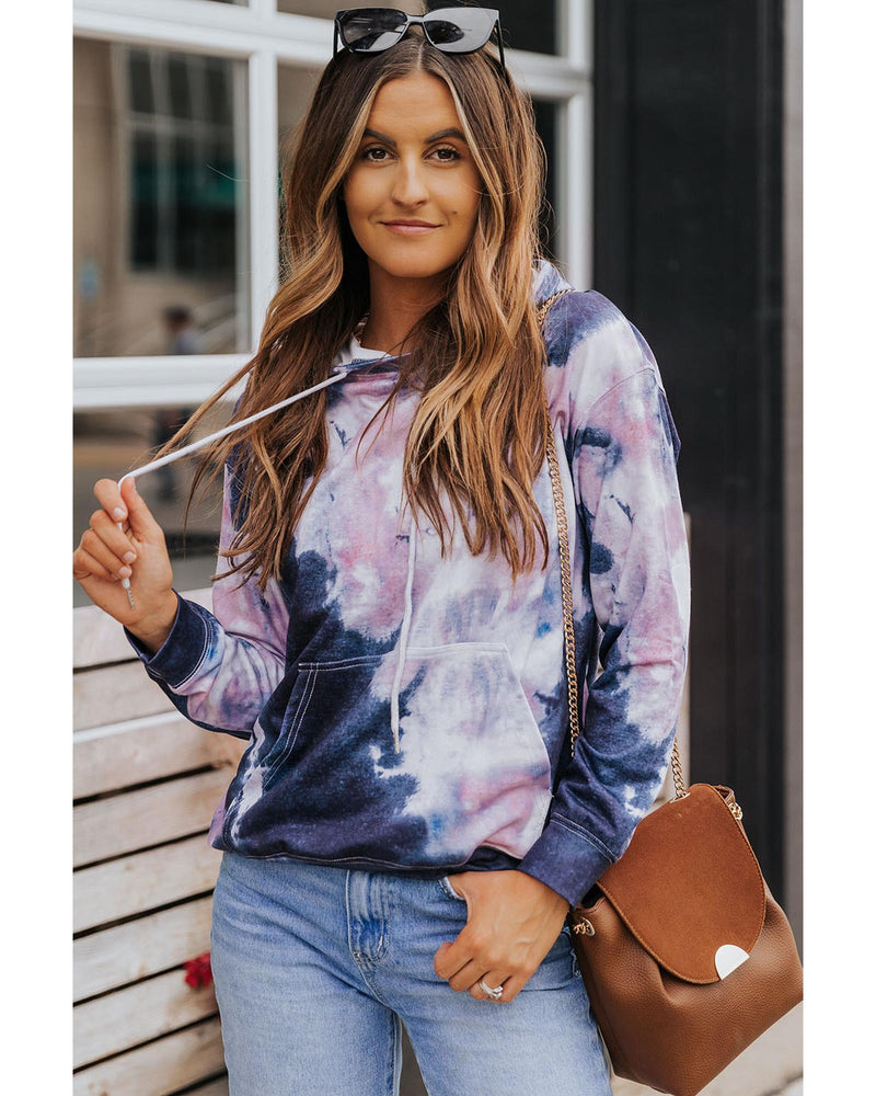 Azura Exchange Kangaroo Pocket Tie-dye Hoodie - L