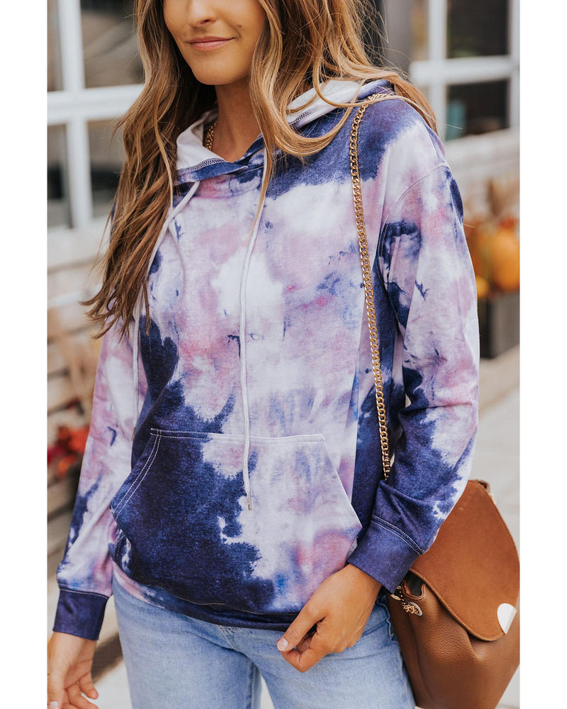 Azura Exchange Kangaroo Pocket Tie-dye Hoodie - L