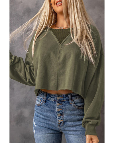 Azura Exchange Cropped Drop Shoulder Sweatshirt - L