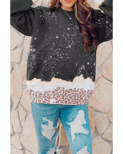 Azura Exchange Bleached Leopard Pullover Sweatshirt - S