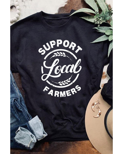 Azura Exchange Local Farmers Print Long Sleeve Sweatshirt - M