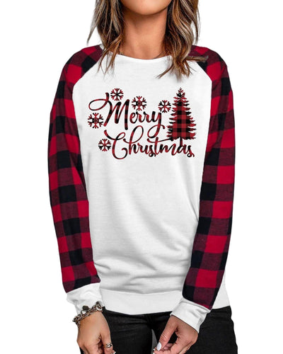 Azura Exchange Merry Christmas Plaid Graphic Print Sweatshirt - XL