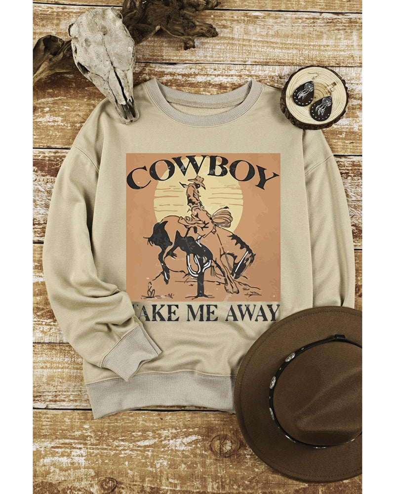 Azura Exchange Cowboy Take Me Away Graphic Print Pullover Sweatshirt - XL