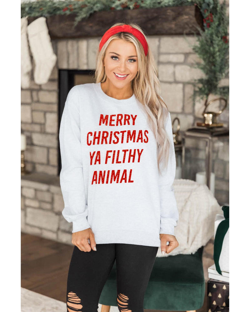 Azura Exchange Graphic Sweatshirt - Merry Christmas Ya Filthy Animal - 2XL