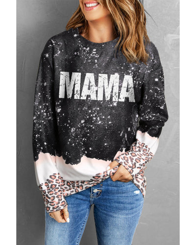 Azura Exchange Leopard Trim Pullover Sweatshirt - M