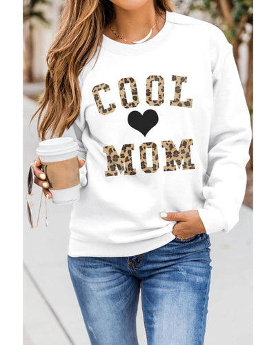 Azura Exchange Leopard Heart Print Pullover Sweatshirt - S