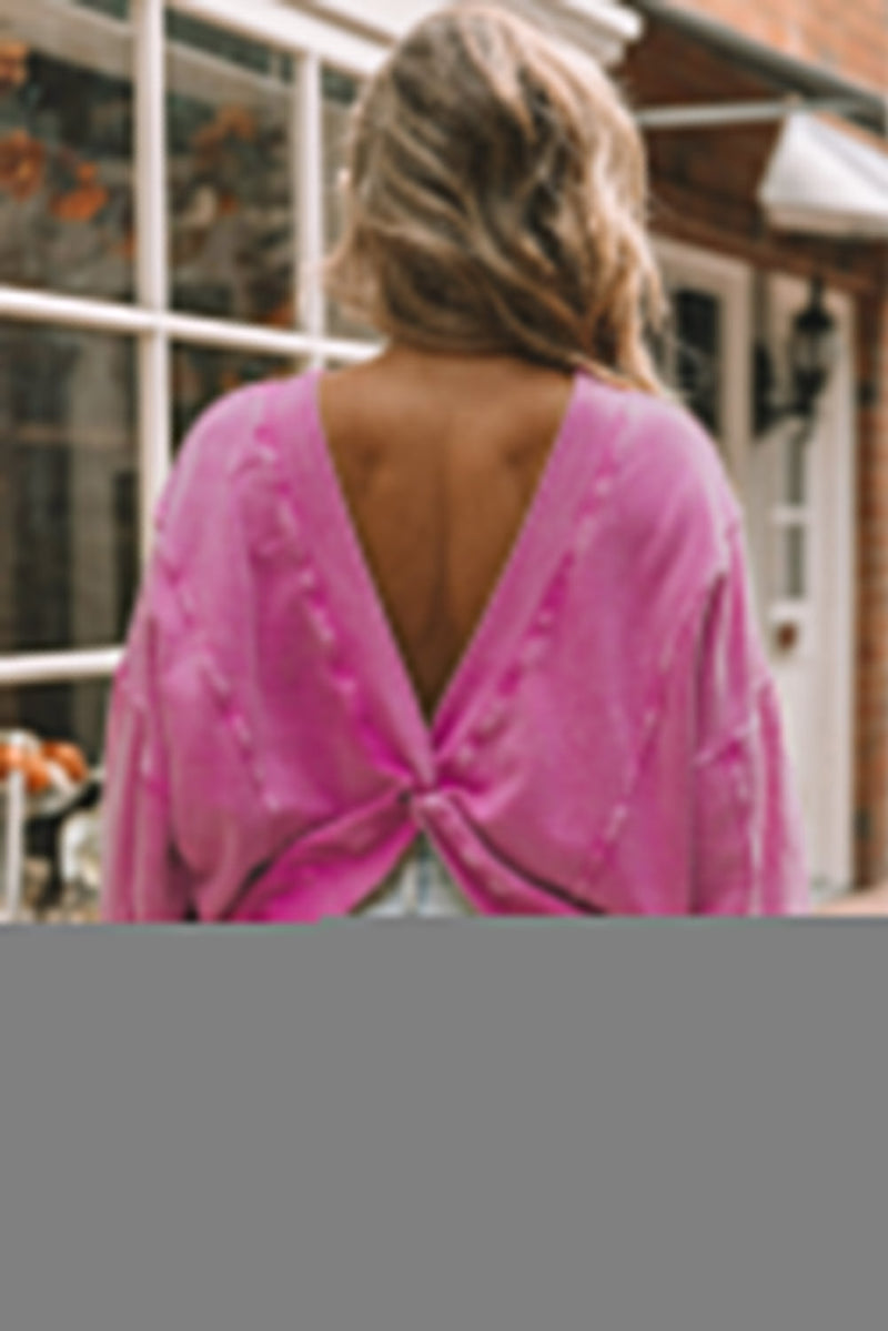 Azura Exchange Twist Open Back Oversized Sweatshirt - L