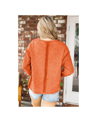 Azura Exchange Exposed Seamed High Low Raw Edge Sweatshirt - L