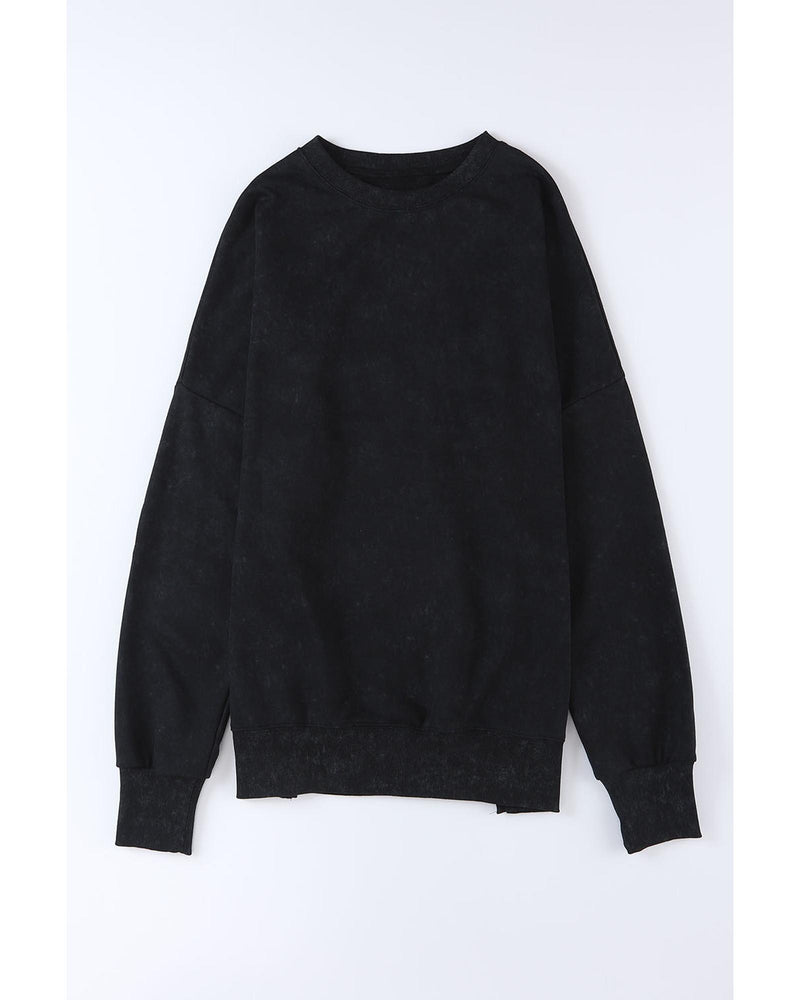 Azura Exchange Oversized Ribbed Trim Sweatshirt - S