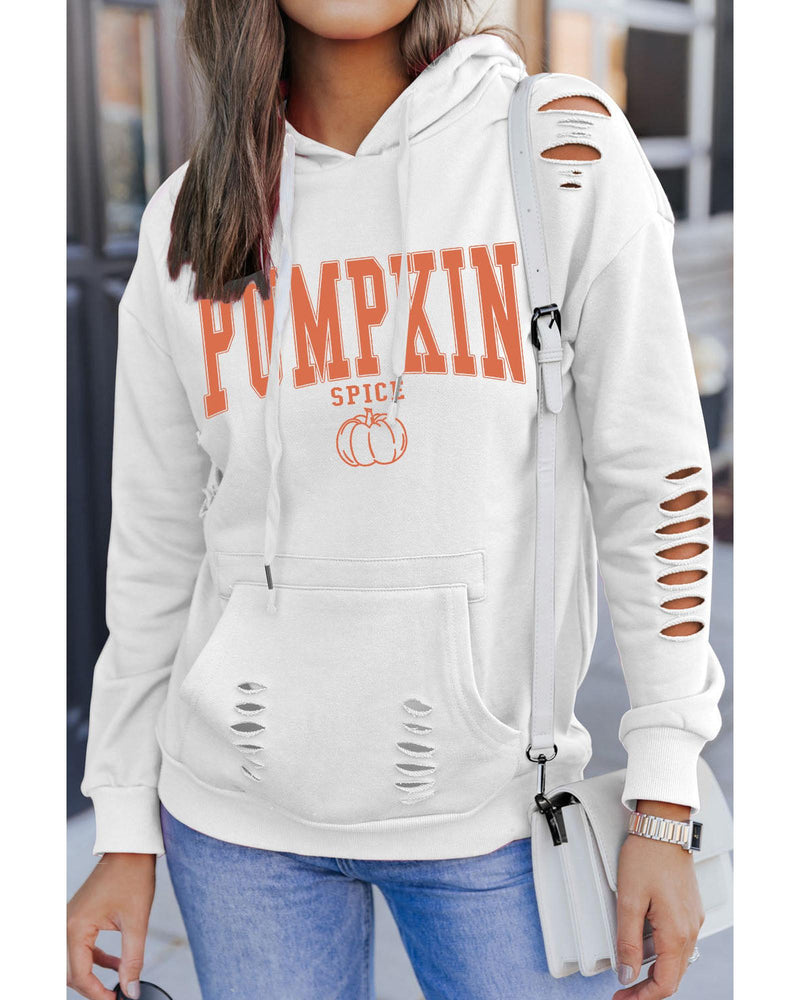 Azura Exchange Pumpkin Spice Distressed Hoodie - S