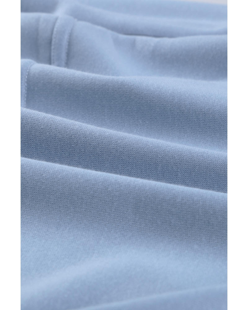 Azura Exchange Pocketed Half Zip Pullover Sky Blue Sweatshirt - 2XL